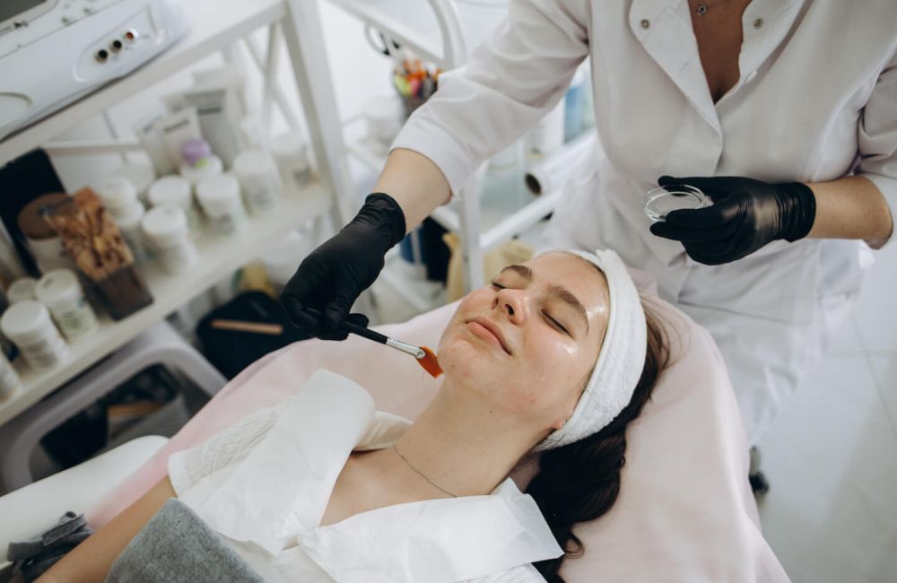 Woman getting a Chemical Peel Face Treatment